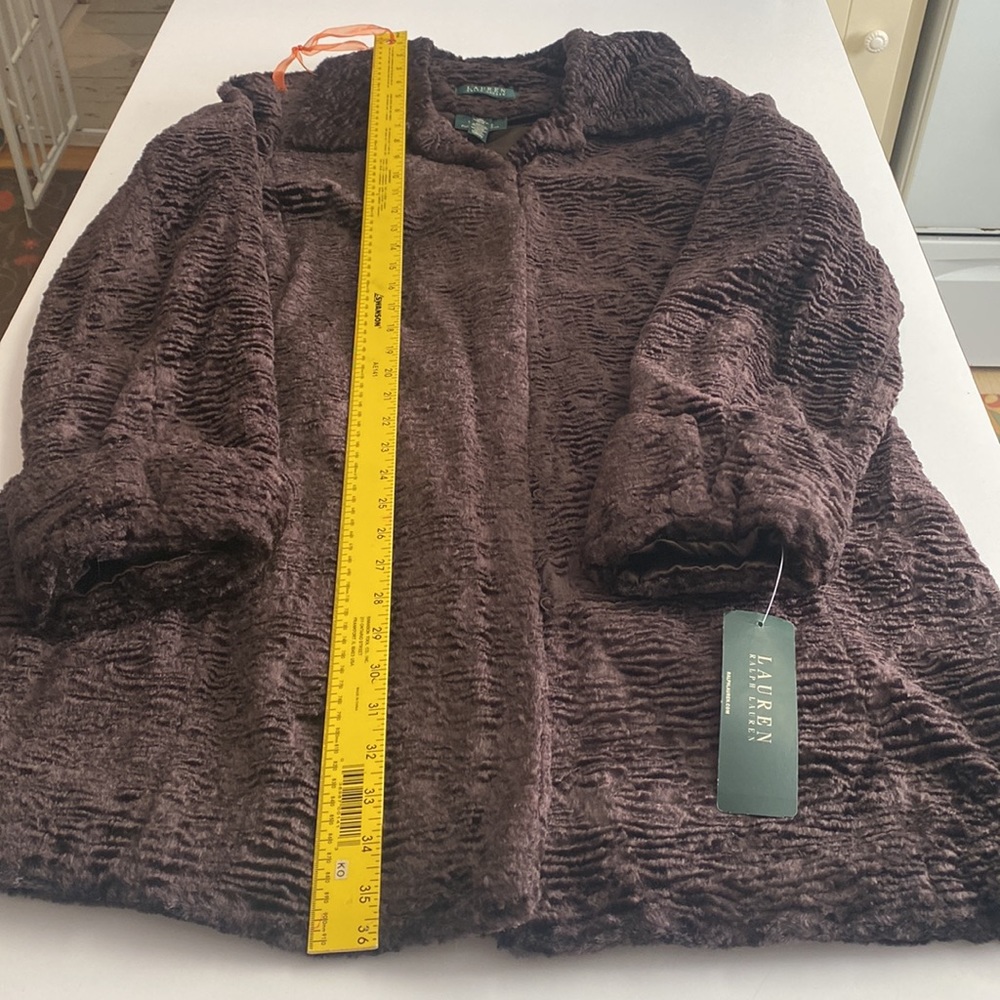 Lauren Ralph Lauren NWT XL brown faux fur coat. - Picture 7 of 10